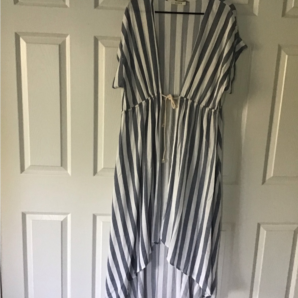 Love in Nautical Striped Swim Coverup